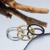 Jewelry Titanium Steel Women's Geometric Inlay Ring With Zircon