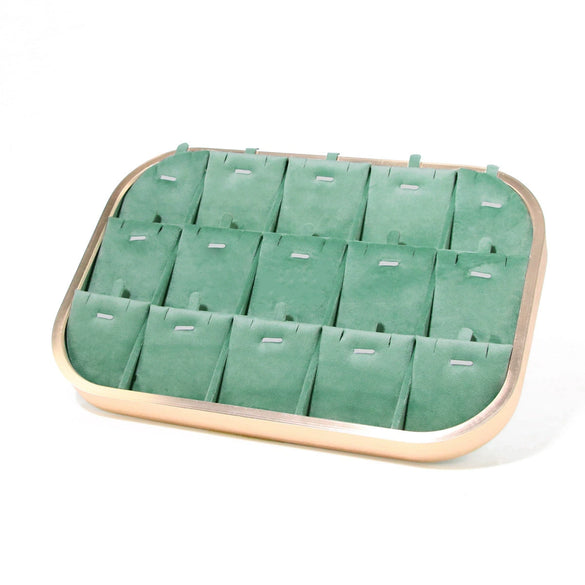 Jewelry Tray Aluminum Alloy Solid Wood Geometric Splicing High Sense Jewelry Storage Rack