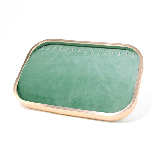 Jewelry Tray Aluminum Alloy Solid Wood Geometric Splicing High Sense Jewelry Storage Rack