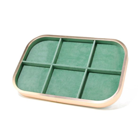 Jewelry Tray Aluminum Alloy Solid Wood Geometric Splicing High Sense Jewelry Storage Rack
