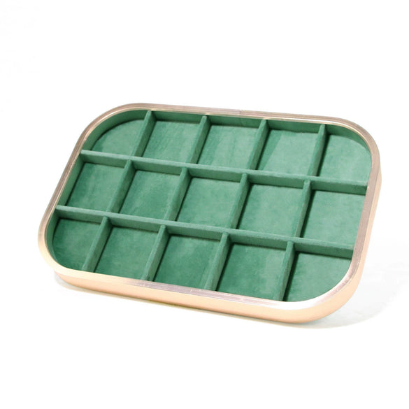 Jewelry Tray Aluminum Alloy Solid Wood Geometric Splicing High Sense Jewelry Storage Rack