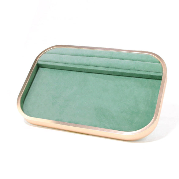 Jewelry Tray Aluminum Alloy Solid Wood Geometric Splicing High Sense Jewelry Storage Rack