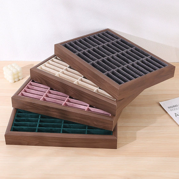 Jewelry Tray Density Board Sticker And Flannel Material Square Shape Splicing Craft Highend Style