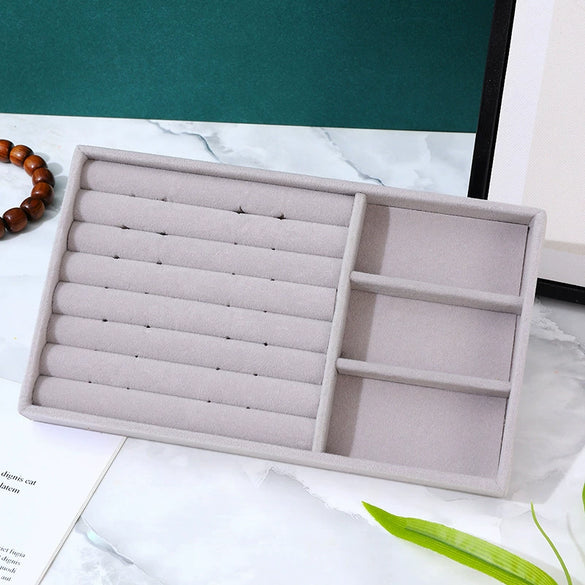 Jewelry Tray Flannel Geometric Shape Splicing Highend Feel