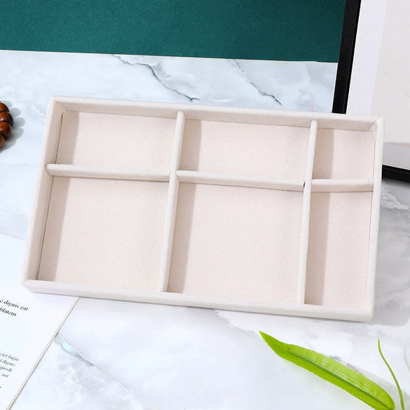 Jewelry Tray Flannel Geometric Shape Splicing Highend Feel