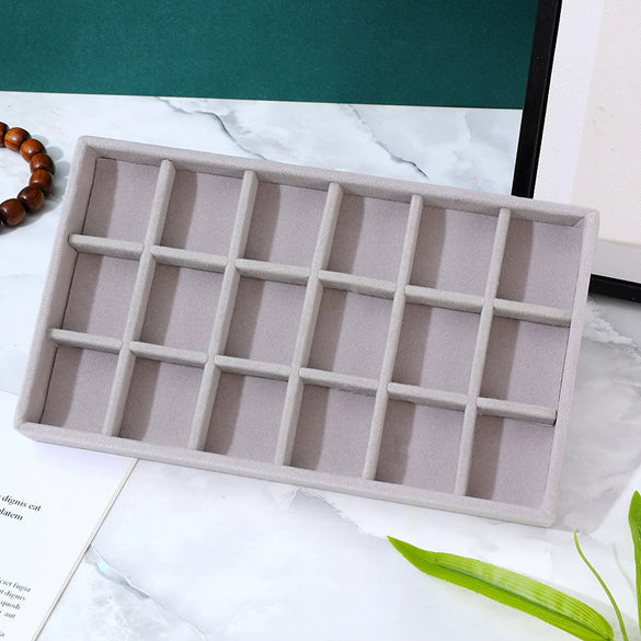 Jewelry Tray Flannel Geometric Shape Splicing Highend Feel