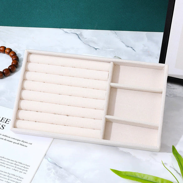 Jewelry Tray Flannel Geometric Shape Splicing Highend Feel