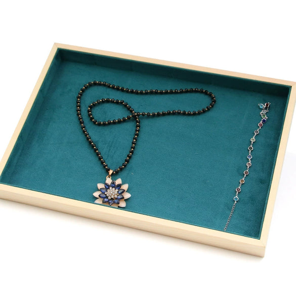 Jewelry Tray Solid Wood Geometric Artistic Style For Ring Earrings Necklace Bracelet Storage And Display