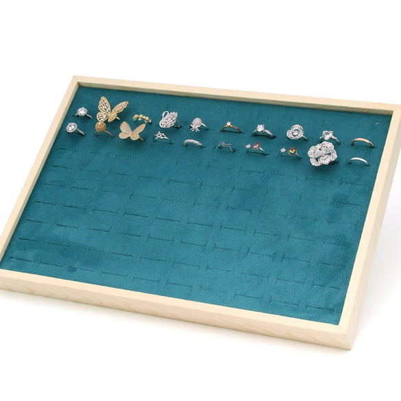 Jewelry Tray Solid Wood Geometric Artistic Style For Ring Earrings Necklace Bracelet Storage And Display