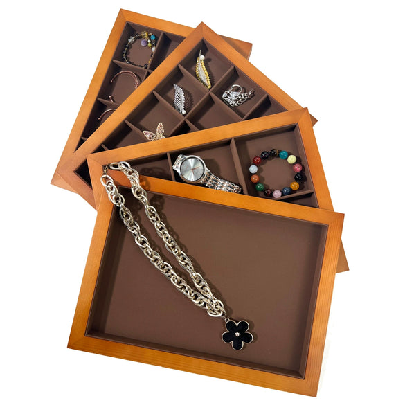 Jewelry Tray Solid Wood Geometric Splicing Style For Jewelry Storage Display