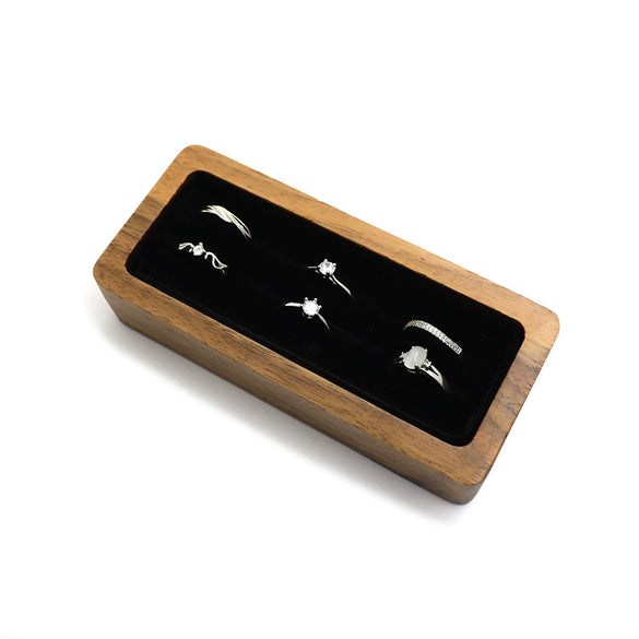 Jewelry Tray Storage Box Wooden Black Walnut For Ring Necklace Pendant Earrings