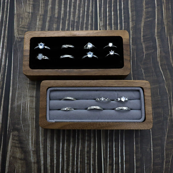 Jewelry Tray Storage Box Wooden Black Walnut For Ring Necklace Pendant Earrings