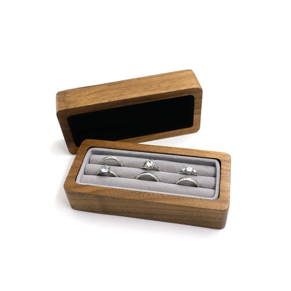 Jewelry Tray Storage Box Wooden Black Walnut For Ring Necklace Pendant Earrings