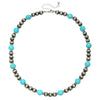 Jewelry Turquoise Beaded Necklace Pine Stone Alloy Geometric Handmade