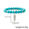 Jewelry Turquoise Beaded Stretchy Rope Bracelet Handmade With Tree Of Life Pendant For Women