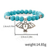 Jewelry Turquoise Beaded Stretchy Rope Bracelet Handmade With Tree Of Life Pendant For Women