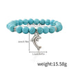 Jewelry Turquoise Beaded Stretchy Rope Bracelet Handmade With Tree Of Life Pendant For Women