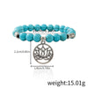 Jewelry Turquoise Beaded Stretchy Rope Bracelet Handmade With Tree Of Life Pendant For Women