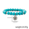 Jewelry Turquoise Beaded Stretchy Rope Bracelet Handmade With Tree Of Life Pendant For Women