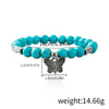Jewelry Turquoise Beaded Stretchy Rope Bracelet Handmade With Tree Of Life Pendant For Women