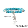 Jewelry Turquoise Beaded Stretchy Rope Bracelet Handmade With Tree Of Life Pendant For Women
