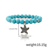 Jewelry Turquoise Beaded Stretchy Rope Bracelet Handmade With Tree Of Life Pendant For Women