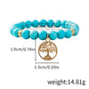 Jewelry Turquoise Beaded Stretchy Rope Bracelet Handmade With Tree Of Life Pendant For Women