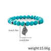 Jewelry Turquoise Beaded Stretchy Rope Bracelet Handmade With Tree Of Life Pendant For Women