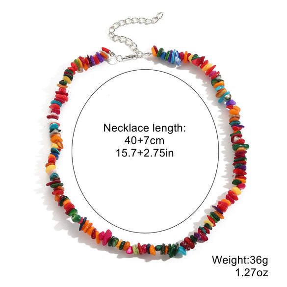 Jewelry Turquoise Geometric Bohemian Style Electroplated Women's Natural Stone Necklace