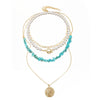 Jewelry Turquoise Geometric Bohemian Style Electroplated Women's Natural Stone Necklace