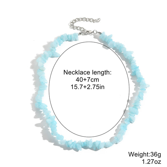 Jewelry Turquoise Geometric Bohemian Style Electroplated Women's Natural Stone Necklace