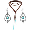 Jewelry Turquoise Pendant Geometric Retro Electroplated Long Regular Chain For Women