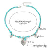Jewelry Turquoise Pendant Geometric Retro Electroplated Long Regular Chain For Women