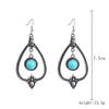 Jewelry Turquoise Pendant Geometric Retro Electroplated Long Regular Chain For Women