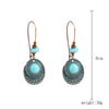 Jewelry Turquoise Pendant Geometric Retro Electroplated Long Regular Chain For Women