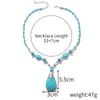 Jewelry Turquoise Pendant Geometric Retro Electroplated Long Regular Chain For Women