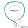 Jewelry Turquoise Pendant Geometric Retro Electroplated Long Regular Chain For Women