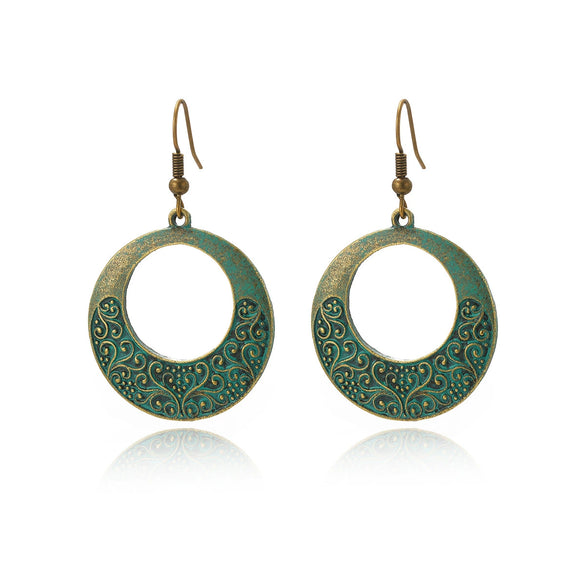 Jewelry Turquoise Pendant Geometric Retro Electroplated Long Regular Chain For Women