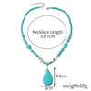 Jewelry Turquoise Pendant Geometric Retro Electroplated Long Regular Chain For Women