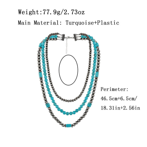 Jewelry Turquoise Plastic Geometric Bohemian Handmade Necklace