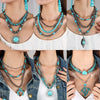 Jewelry Turquoise Plastic Geometric Bohemian Handmade Necklace