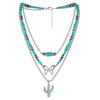 Jewelry Turquoise Plastic Geometric Bohemian Handmade Necklace