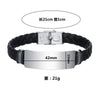 Jewelry Twist Woven Leather Stainless Steel Bracelet Engraved Electroplated