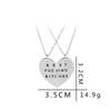 Jewelry Two Piece Splicing Heart Necklace Keychain
