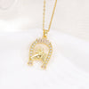 Jewelry Unicorn Copper Pendant Necklace With U Shaped Pattern And Electroplating Design For Women