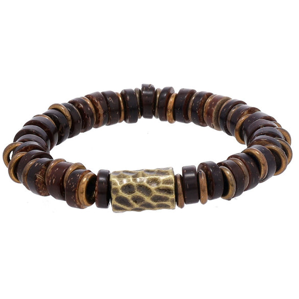 Jewelry Unisex Retro Handmade Beaded Coconut Shell Elastic String Geometric Bracelet