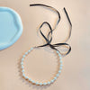 Jewelry Vintage Court Beaded Imitation Pearl Flannel Tassel Necklace Geometric Electroplated Women's Accessories