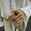 Jewelry Vintage Geometric Resin Open Bracelet And Ring Handmade