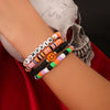 Jewelry Vintage Gothic Style Acrylic Plastic Resin Letters Beaded Elastic Multi Layer Handmade Bracelet