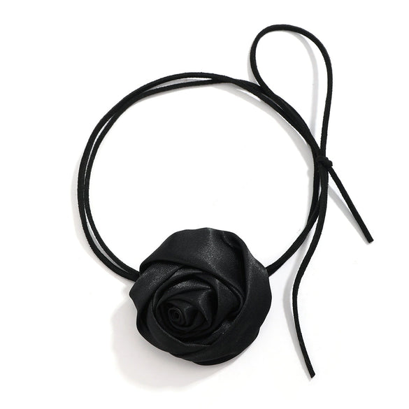 Jewelry Vintage Knotted Choker Cloth Flower Geometric Flannel Necklace For Women